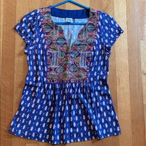 Anthropologie embroidered t-shirt